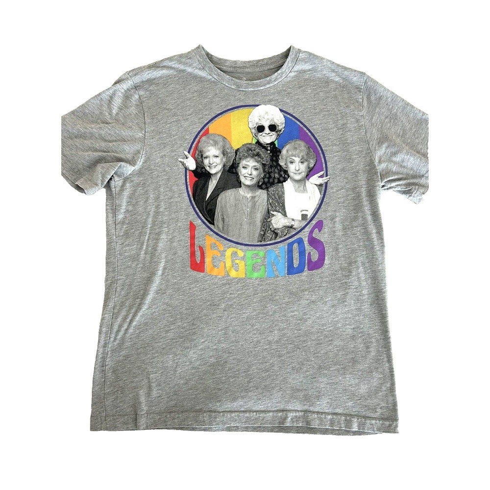 The Golden Girls T-shirt Tee Large Gray Rainbow Legends Nostalgic
